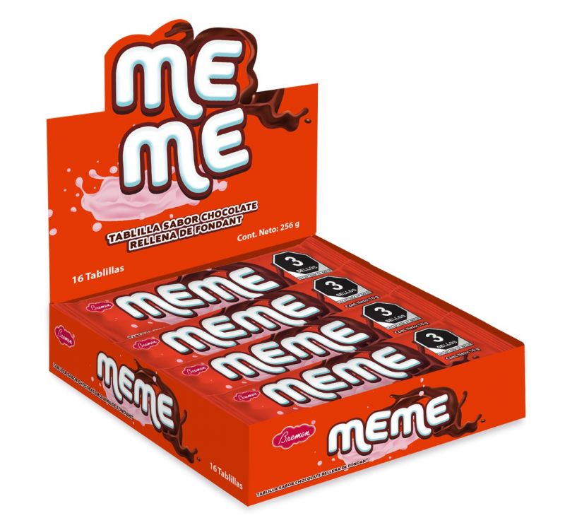 Meme Tablilla caja con 16 pzas de 16g c/u