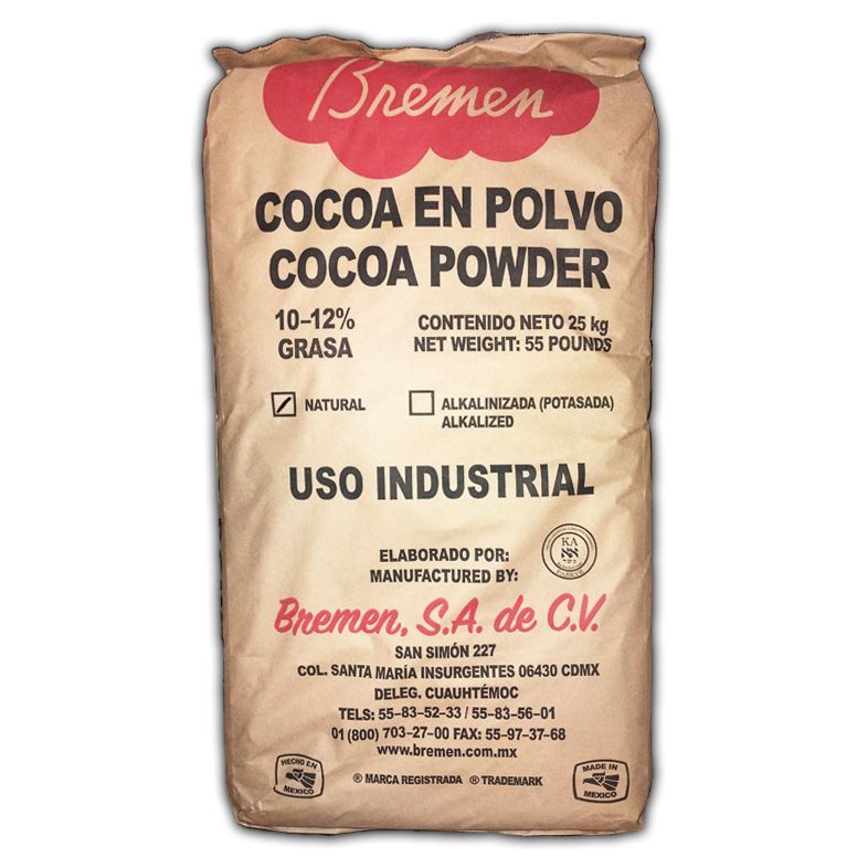 Cocoa Natural a granel - Saco con 25 kilos