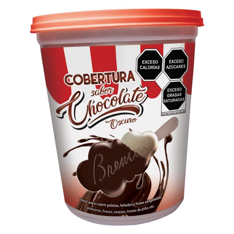 Cobertura sabor chocolate amargo para helado - Bote con 1 kg