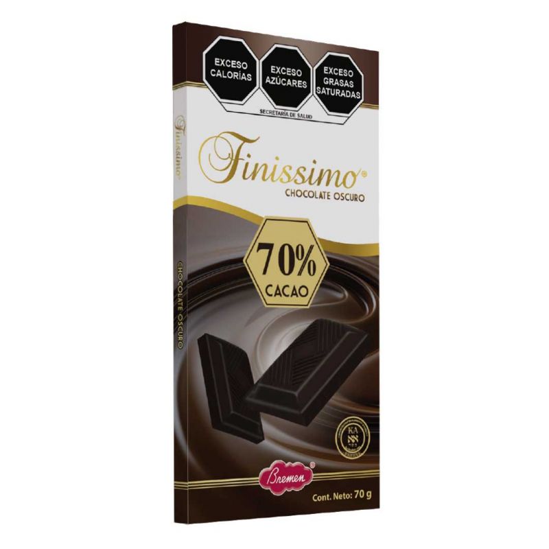 Finissimo 70% Cacao - Tablilla con 70 g