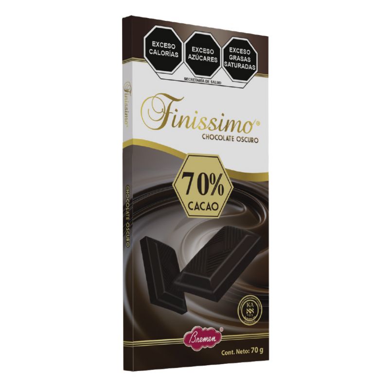 Finissimo 70% Cacao - 12 Tablillas con 70 g c/u