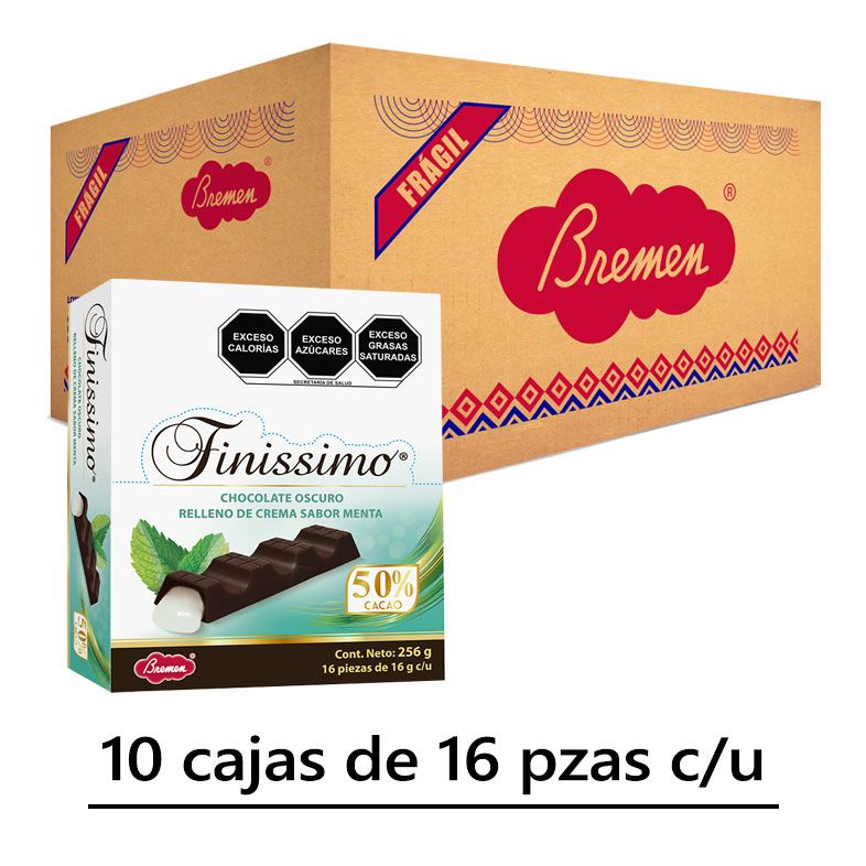 Finissimo Menta 50% Cacao - Cartón con 10 cajas